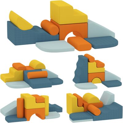 AIYAPLAY Schaumstoff Bausteine 9-tlg. Kinder Softbausteine Bausteinset mit abnehmbarem Bezug Klettern Großbausteine mit Cord-Optik Bauklötze Bunt Aosom AIYAPLAY Schaumstoff Bausteine 9-tlg. Kinder Softbausteine Bausteinset mit abnehmbarem Bezug Klettern Großbausteine mit Cord-Optik Bauklötze Bunt Aosom