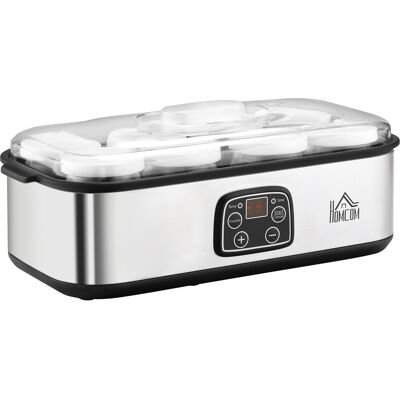 HOMCOM Joghurtbereiter 25W mit LCD-Display, 8 Gläser 180ml mit Deckel, einstellbare Temperatur aus PC & PP-Kunststoff Aosom.de HOMCOM Joghurtbereiter 25W mit LCD-Display, 8 Gläser 180ml mit Deckel, einstellbare Temperatur aus PC & PP-Kunststoff Aosom.de