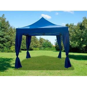 Dancover Faltzelt Faltpavillon Wasserdicht FleXtents PRO Steel 3x3m Blau, mit 4 Gardinen