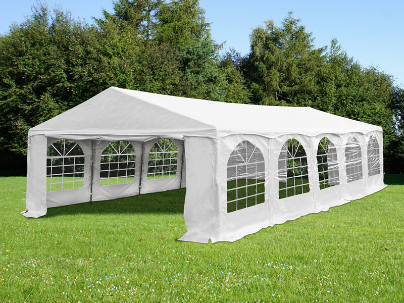 Dancover Partyzelt Festzelt Original 5x10m PVC, "Arched", Weiß