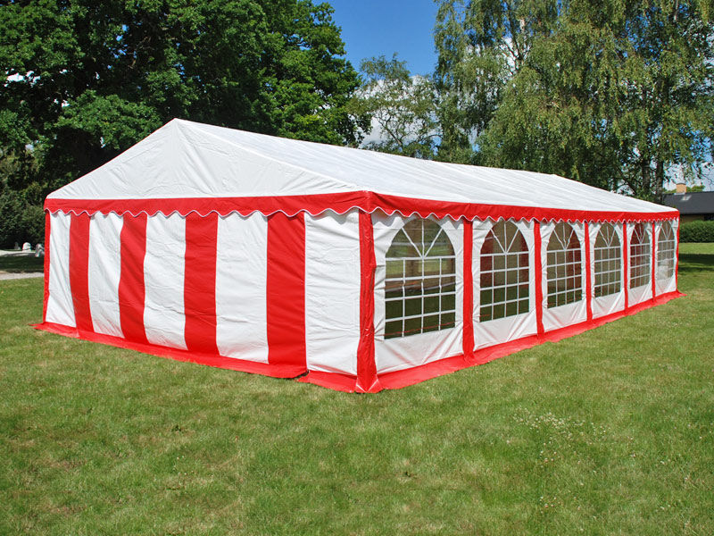 Dancover Partyzelt Festzelt Exclusive 6x10m PVC, Rot/Weiß