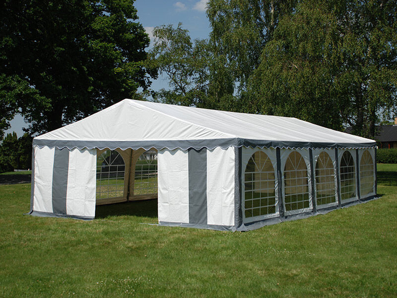 Dancover Partyzelt Festzelt Exclusive 6x10m PVC, Grau/Weiß