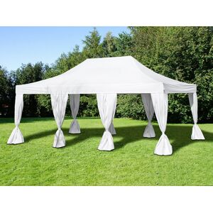 Dancover Faltzelt Faltpavillon Wasserdicht FleXtents Steel 4x6m Weiß, mit 8 Gardinen