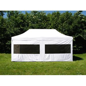 Dancover Faltzelt Faltpavillon Wasserdicht FleXtents PRO 3x6m Weiß, Flammenhemmend, mit 6 Seitenwänden