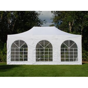 Dancover Faltzelt Faltpavillon Wasserdicht FleXtents PRO Vintage Style 4x6m Weiß, mit 8 Seitenwänden