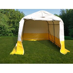 Dancover Lager- und Arbeitszelt PRO 2,4x2,4x2m, PVC, weiß/gelb, flammfest