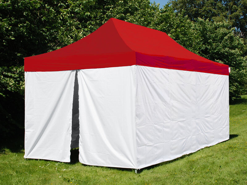 Dancover Faltzelt Faltpavillon Wasserdicht FleXtents® PRO, Sanitäts- & Notfallzelt, 3x6m, rot/weiß, inkl. 6 Seitenwände