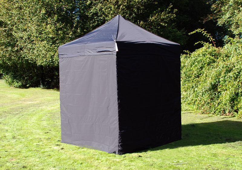 Dancover Faltzelt Faltpavillon Wasserdicht FleXtents PRO 2x2m Schwarz, mit 4 Seitenwänden