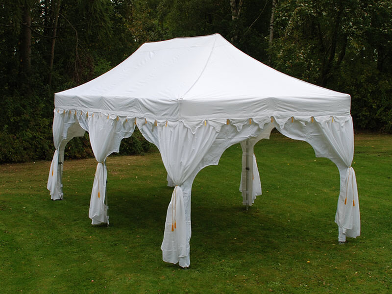 Dancover Faltzelt Faltpavillon Wasserdicht FleXtents PRO "Raj" 3x6m Weiß/Gold