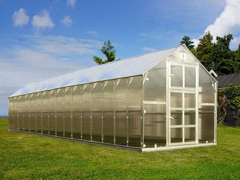 Dancover Gewächshaus Polycarbonat TITAN Classic 480, 19,1m², 2,35x8,12m, Silber