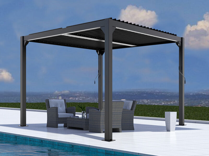 Dancover Bioklimatische Pergola pavillon San Pablo, 4x4m, schwarz