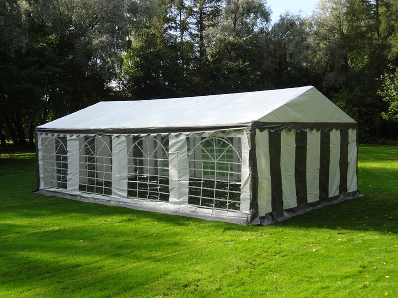 Dancover Partyzelt Festzelt PLUS 5x8m PE, Grau/Weiß