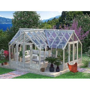 Dancover Gewächshaus/Gartenpavillon aus Holz, 4,21x5,43x2,88m, 19,1m², Grau