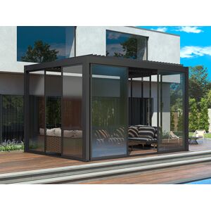 Dancover Bioklimatischer Pergola-Pavillon San Pablo mit Schiebetüren, 3x4m, Schwarz