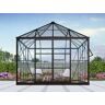 Dancover Orangerie/Pavillon aus Glas 8,06m², 2,82x2,86x2,8m mit Sockel, Schwarz