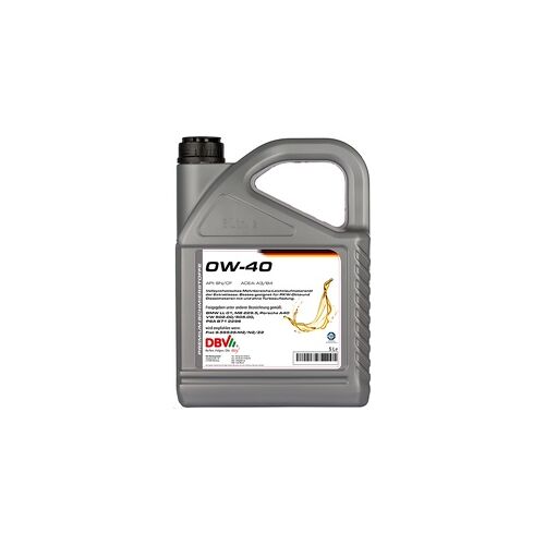 DBV Motoröl Motoröl DBV synthetisch 0W-40 5 Liter