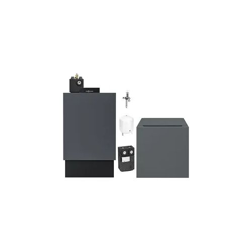 Viessmann Öl-Brennwert-Paket Vitoladens 300-C 23,6 kW 2-stufig mit Regelung Vitotronic 200 und 200l Edelstahl-Speicher untergestellt - Z022511