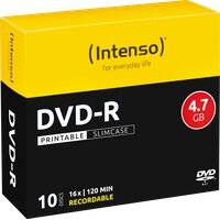 Intenso DVD-R4,7 INT10P - Intenso DVD-R 4,7GB, SlimCase, printable