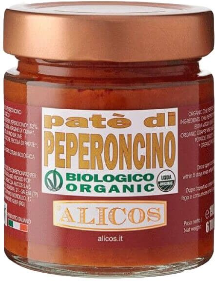 Alicos - Sapori Autentici di Sicilia Red Hot Chilli Peppers Paté - Bio Peperoncinocreme - 190g - Alicos