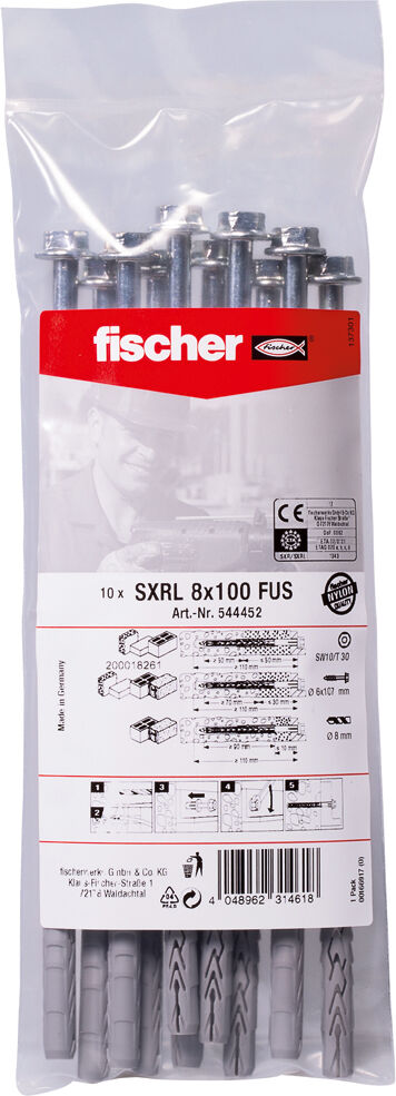 Fischer Langschaftdübel SXRL 8x100 FUS B (10) 544452 Fischer Langschaftdübel SXRL 8x100 FUS B (10) 544452