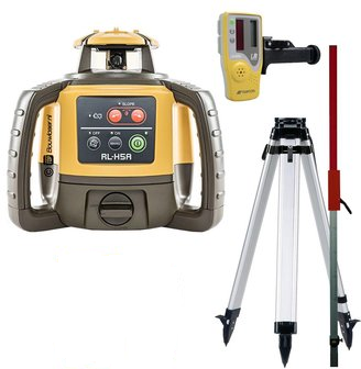 Topcon RL-H5A Selbsthorizontierender Baulaser + LS-80L Empfänger + Stativ + Laserlatte