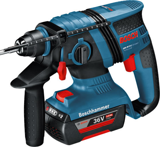 Bosch Blau GBH 36 V-EC Compact (2.0 Ah) Professional Akku-Bohrhammer mit SDS-plus 36V, 2,0Ah + Koffer 0611903R0H