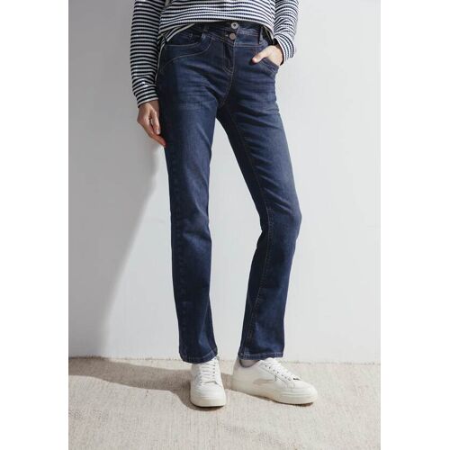 Cecil / Slim Fit Bootcut Jeans - authentic blue wash / Blau / 82% Baumwolle; 16% Polyester; 2%  Elasthan / 25 25 26 26 27 27 28 28 29 29 30 30 31 31