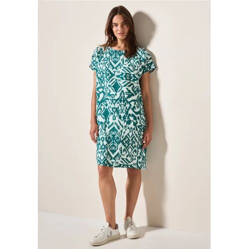 Cecil / Gemustertes Kleid - green lagoon / Grün / 55% Leinen/45% Viskose / XL M XXL XS S
