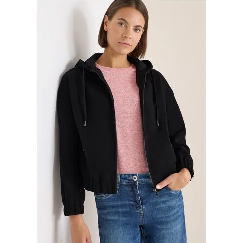 Cecil / Hoodie Blouson in Wolloptik - Black / Schwarz / 92% Polyester/8% Viskose / XS XL XXL M S L