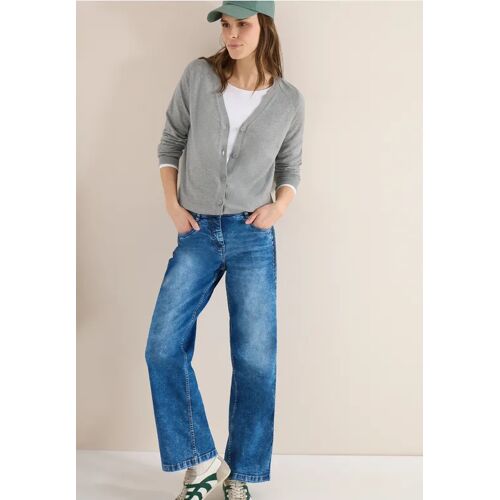 Cecil / Basic Cardigan mit V-Neck und Knöpfen - mineral grey melange / Grau / 60% Baumwolle/40% Viskose / 3XL XL S M L XS XXL
