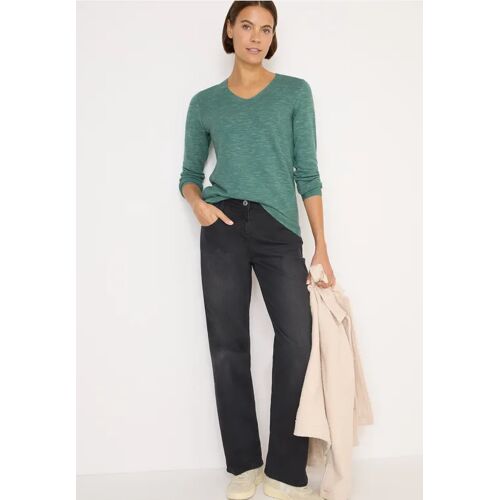 Cecil / V-Neck Pullover - smoky green heather melange / Grün / 60% Baumwolle/40% Polyester / S L M XL XS XXL