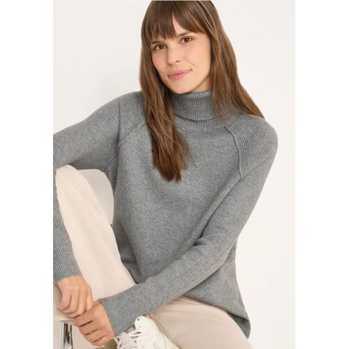 Cecil / Strukturmix Pullover - sporty grey melange / Grau / 37% Baumwolle/34% Polyacrylic/26% Polyester/3% Elasthan / XL S XXL L M