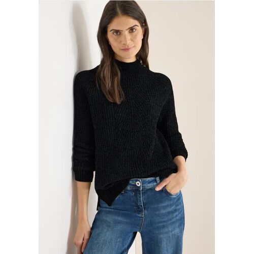 Cecil / Turtleneck Chenille Pullover - Black / Schwarz / 87% Polyester/13% Baumwolle / XS S XL M