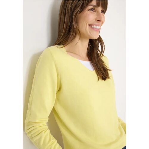 Cecil / Basic Pullover - iced yellow melange / Gelb / 60% Baumwolle/40% Viskose / XXL M XS S XL L