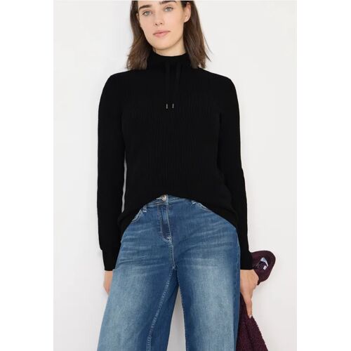 Cecil / Pullover in Unifarbe - Black / Schwarz / 50% Viskose/28% Polyester/22% Nylon / XS M 3XL L XXL S XL