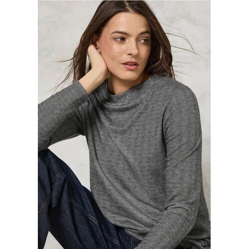 Cecil / Jaquard-Shirt - Black / Schwarz / 49% Polyester/49% Viskose/2% Elasthan / XXL XL XS S L M