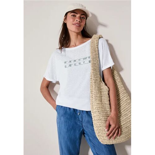 Cecil / T-Shirt mit grafischem Print - White / Weiß / 55% Polyester/45% Viskose / XL XS S L M XXL