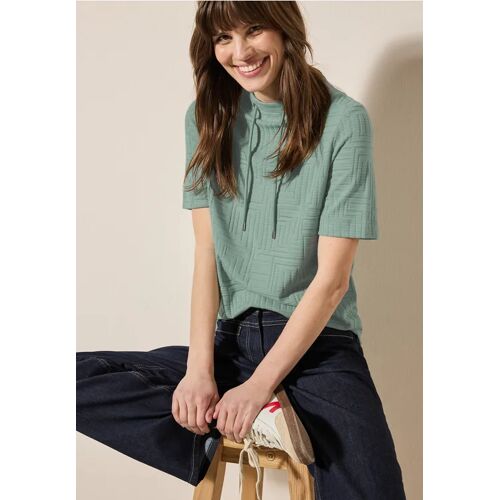 Cecil / Jaquard T-Shirt - matcha green / Grün / 67% Polyester/30% Viskose/3% Elasthan / XL M S XXL L