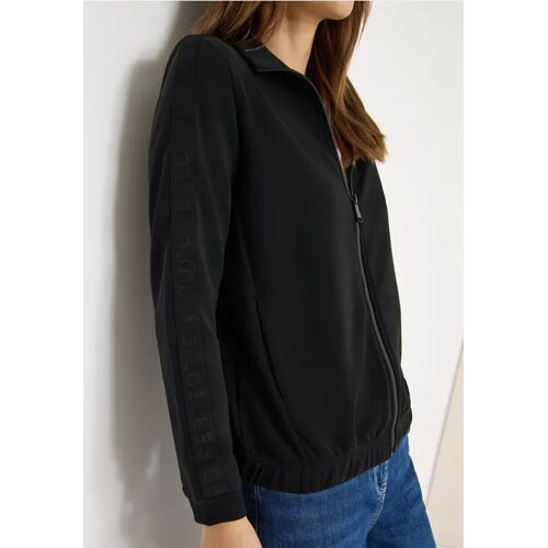 Cecil / Softe Jacke mit Tapedetail - Black / Schwarz / 47% Modal/45% Polyester/8% Elasthan / XL M L XS XXL S