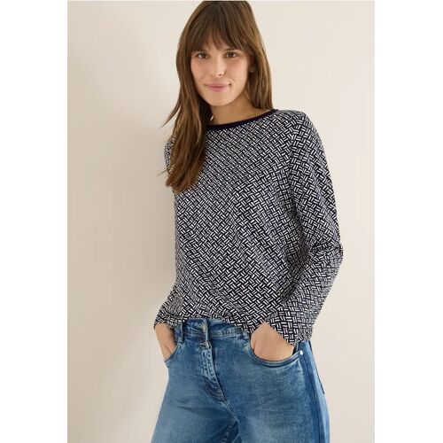 Cecil / Gemustertes Shirt - light greige / Grau / 50% Baumwolle/50% Modal / S XXL XL XS