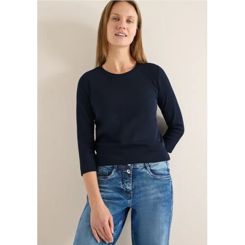 Cecil / Rippsthirt in Unifarbe - universal blue / Blau / 95% Baumwolle/5% Elasthan / XS XXL L 3XL XL M S