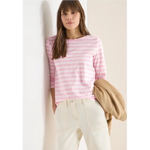 Cecil / Gestreiftes Basic Shirt - light blush rose / Rosa / 100% Baumwolle / S M L XL 3XL