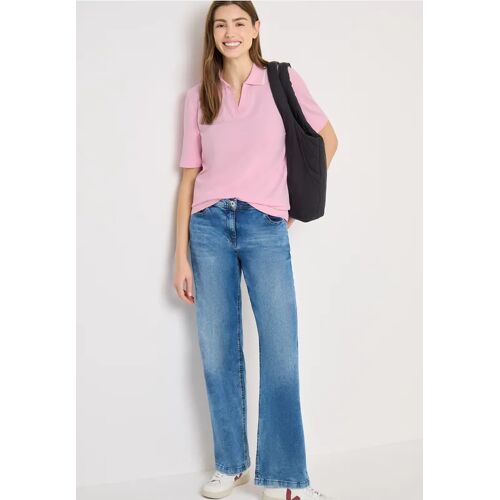 Cecil / Kurzarm Poloshirt aus Piqué Ware - light blush rose / Rosa / 48% Modal/48% Baumwolle/4% Elasthan / S XS L XL XXL M