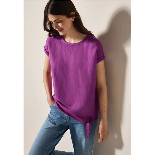 Cecil / Leinenmix Bluse mit Knoten - magenta lacquer / Pink / 55% Leinen/45% Viskose / XXL M L S XS XL