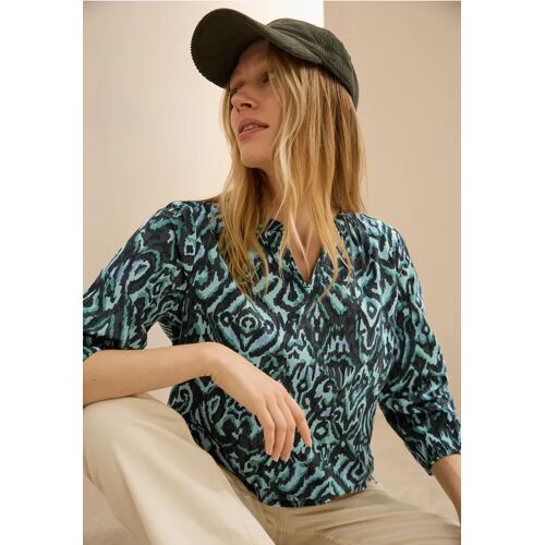 Cecil / Bedruckte Baumwollbluse - slate khaki / Multicolour Grün / 100% Baumwolle / XS XL XXL S M L