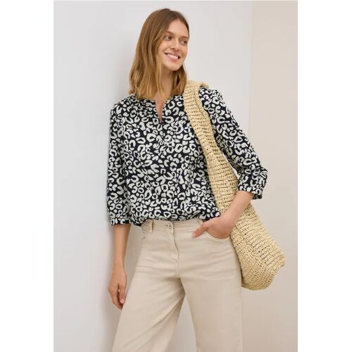 Cecil / Gemusterte Baumwollbluse - urban dark blue / Blau / 100% Baumwolle / XXL M XS L S XL