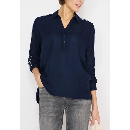 Cecil / Bluse mit Tape-Details - universal blue / Blau / 100% Viskose / L XL XS M S XXL