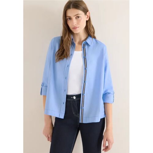 Cecil / Piqué Hemdbluse - fountain blue / Blau / 100% Baumwolle / XS S L M 3XL XL XXL