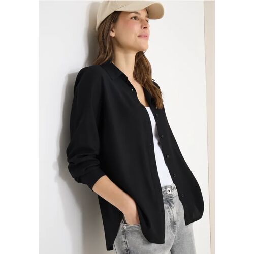 Cecil / Hemdbluse in Unifarbe - Black / Schwarz / 100% Viskose / M 3XL S XL XS L XXL