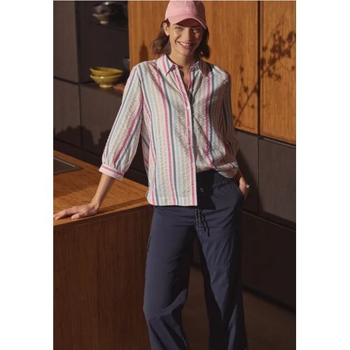 Cecil / 3/4-Arm Bluse in Seersucker Qualität - beetroot pink / Pink / 65% Polyester/35% Viskose / S XXL M L XS XL